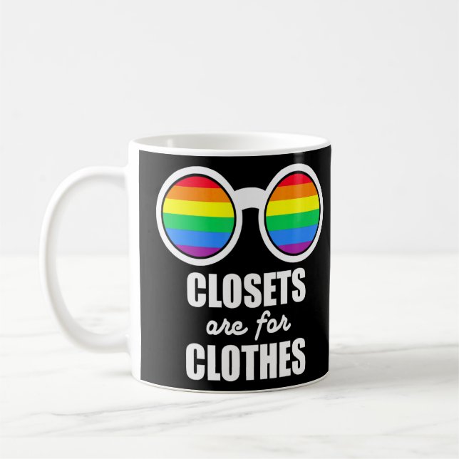 LGBT Pride Closets Are For Clothes Rainbow Support Coffee Mug (Left)