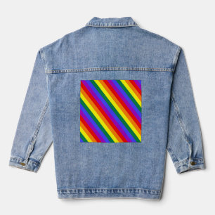 LGBT Pride Colors Stripes Denim Jacket