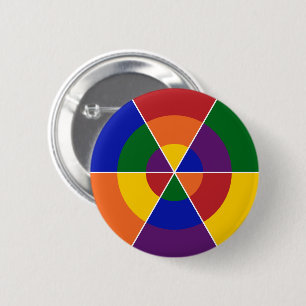 LGBT Pride Colourful Geometric Rainbow 6 Cm Round Badge