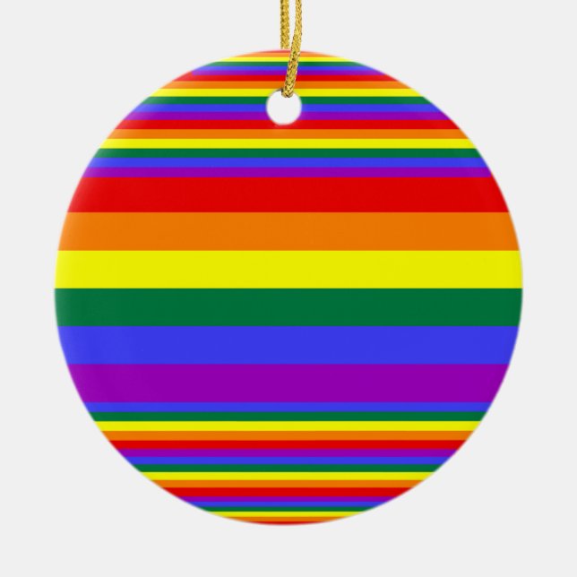 LGBT Pride Colours  Ceramic Ornament (Front)