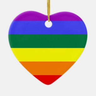 LGBT Pride Colours Ceramic Ornament