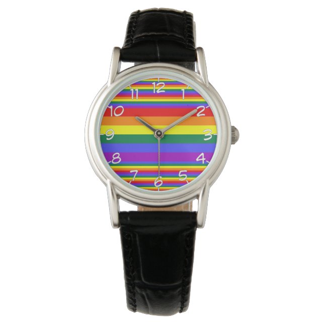 LGBT Pride Colours Numbered Watch (Front)
