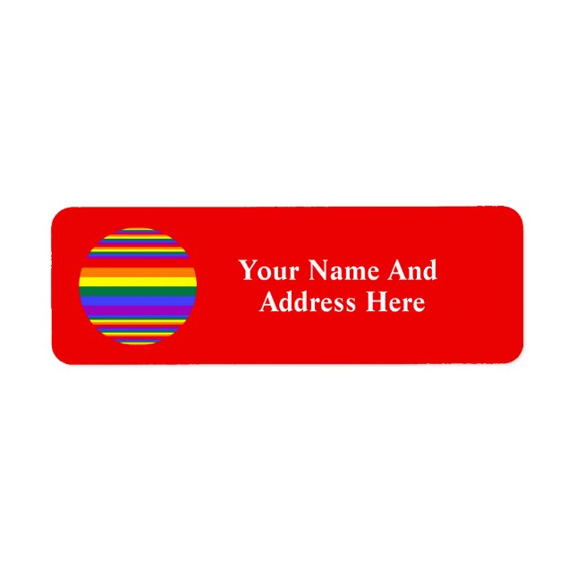 LGBT Pride Colours  Return Address Label (Front)