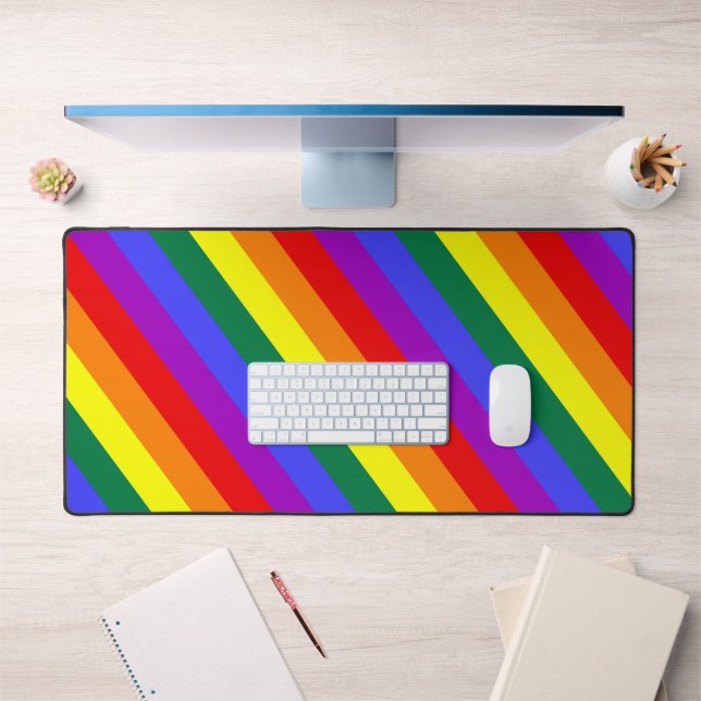 LGBT Pride Colours Stripes Desk Mat (Office 1)