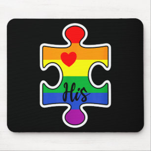 Lgbt Pride Couple Matching Valentine His Gay Rainb Mouse Pad