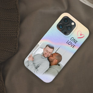 LGBT Pride Couple One Love Colourful Rainbow Photo iPhone 13 Pro Case