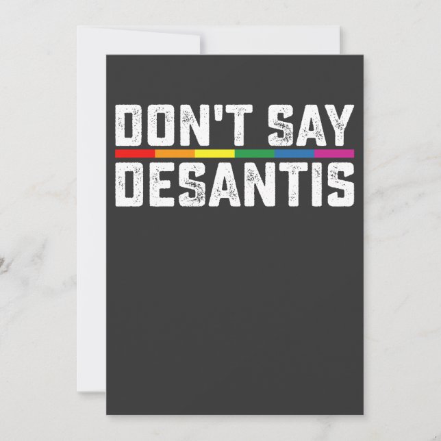 LGBT Pride Don't Say Desantis Gay Lesbian Invitation (Front)