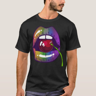 LGBT Pride Equality Rainbow Cherry Kiss (1) -stand T-Shirt