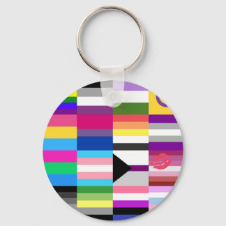 LGBT Pride Flag Collage Key Ring