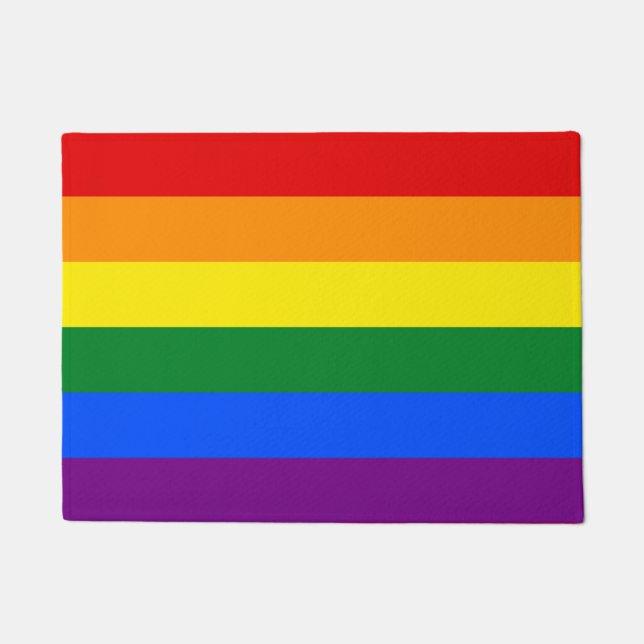 LGBT pride flag Doormat (Front)