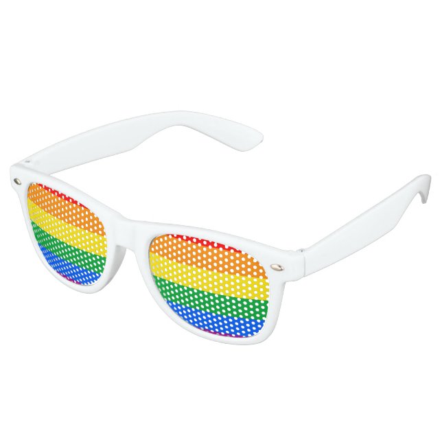 LGBT Pride Flag / Rainbow Flag Retro Sunglasses (Angled)