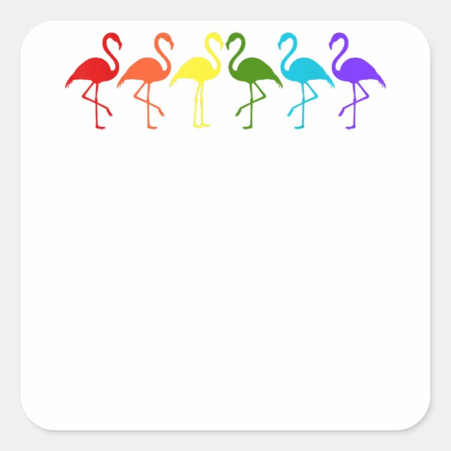 LGBT Pride Flamingos in Flag Colours  Square Sticker (Front)