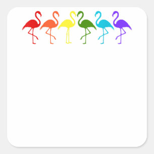 LGBT Pride Flamingos in Flag Colours  Square Sticker