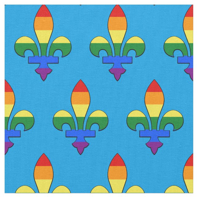 LGBT pride fleur-de-lis Fabric (Close Up)