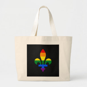LGBT pride fleur-de-lis  Large Tote Bag