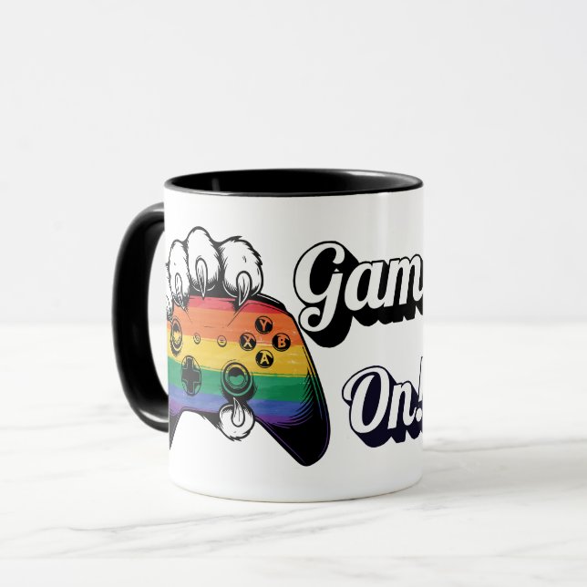 LGBT Pride Game On Tiger Paw Controller Mug 2026 (Front Left)