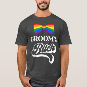 LGBT Pride Gay Bachelor Party Grooms Engagement  T-Shirt