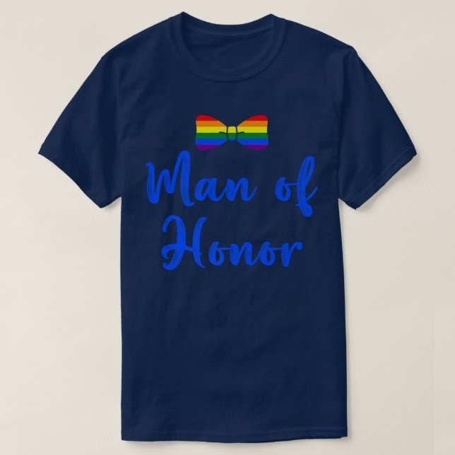LGBT Pride Gay Bachelor Party Man Of Honor Engagem T-Shirt (Design Front)