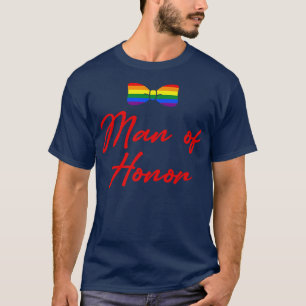 Lgbt Pride Gay Bachelor Party Man Of Honour Engage T-Shirt