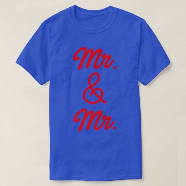 Lgbt Pride Gay Bachelor Party Mr And Mr Engagement T-Shirt (Design Front)