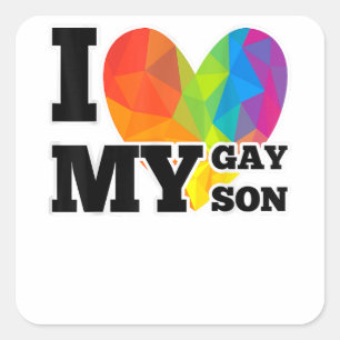 LGBT Pride Gay Lesbian March Shirt I Love My Gay S Square Sticker