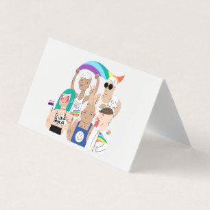 LGBT+Pride. GAY love. Rainbow flag. folded card