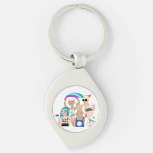 LGBT+Pride. GAY love. Rainbow flag. Key Ring