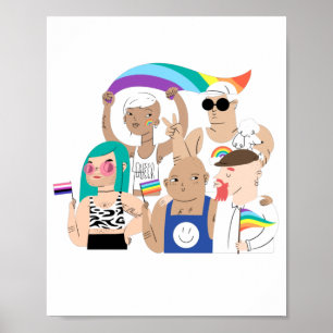 LGBT+Pride. GAY love. Rainbow flag. Poster