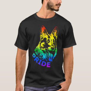 Lgbt Pride German Shepherd Support Rainbow Flag Su T-Shirt