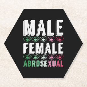 LGBT Pride Gift Male Female Abrosexual Paper Coaster