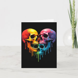 Lgbt Pride Halloween Horror Skeleton Skull Rainbow Card