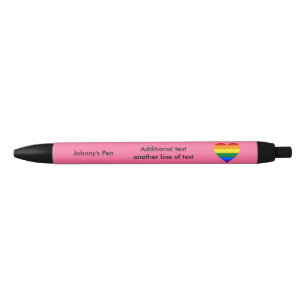 LGBT pride heart Black Ink Pen