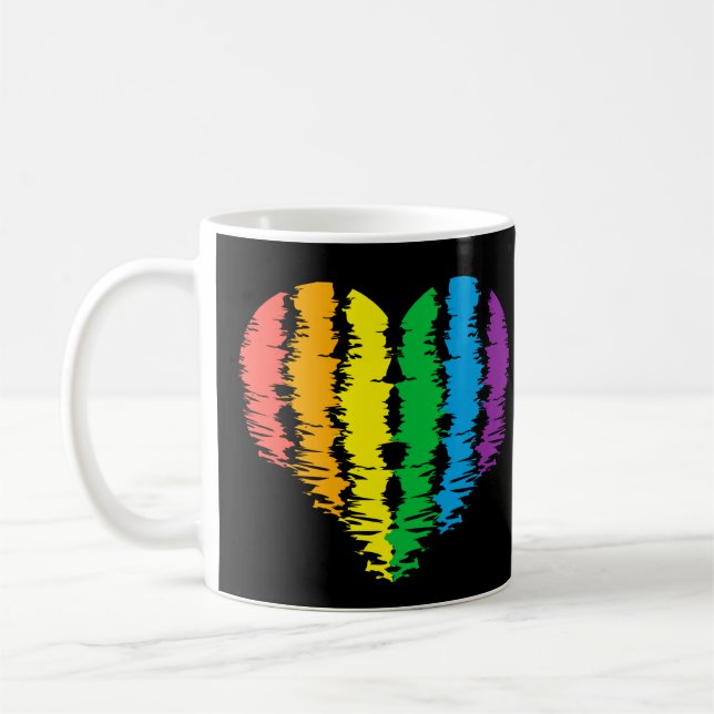 LGBT+pride. Heart rainbow.          Coffee Mug (Left)