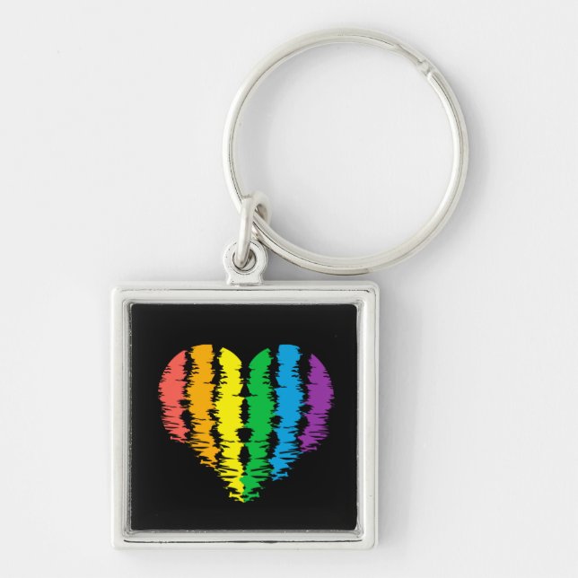 LGBT+pride. Heart rainbow.         Keychain (Front)