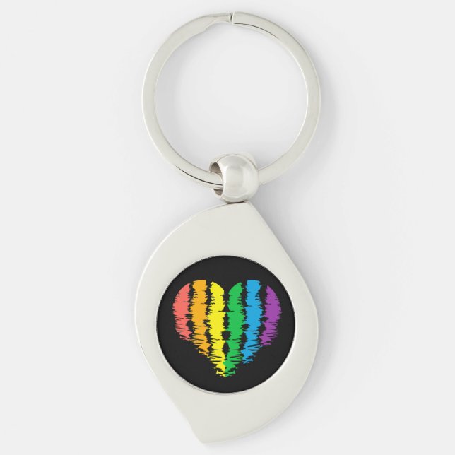 LGBT+pride. Heart rainbow.         Keychain (Front)
