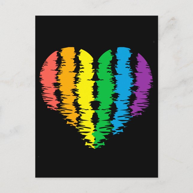 LGBT+pride. Heart rainbow.    Postcard (Front)