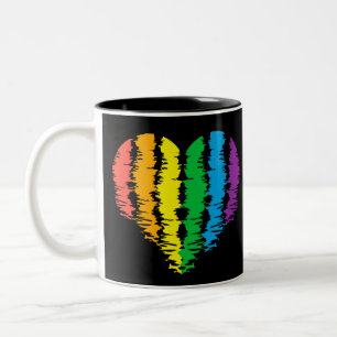 LGBT+pride. Heart rainbow. Two-Tone Coffee Mug