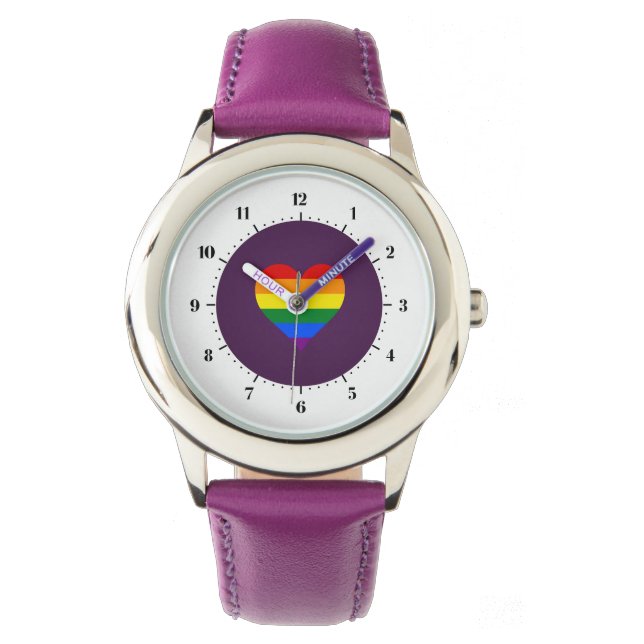 LGBT pride heart Wristwatch (Front)