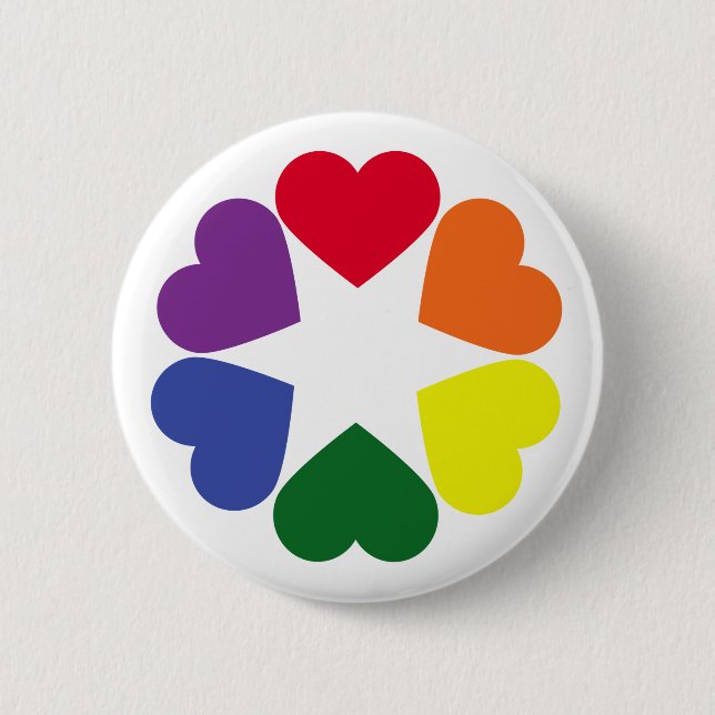 LGBT pride hearts 6 Cm Round Badge (Front)