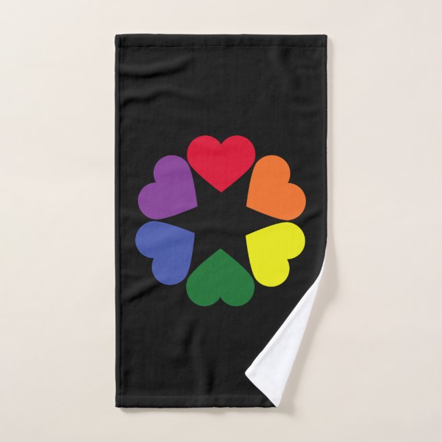LGBT pride hearts Bath Towel Set (Hand Towel)