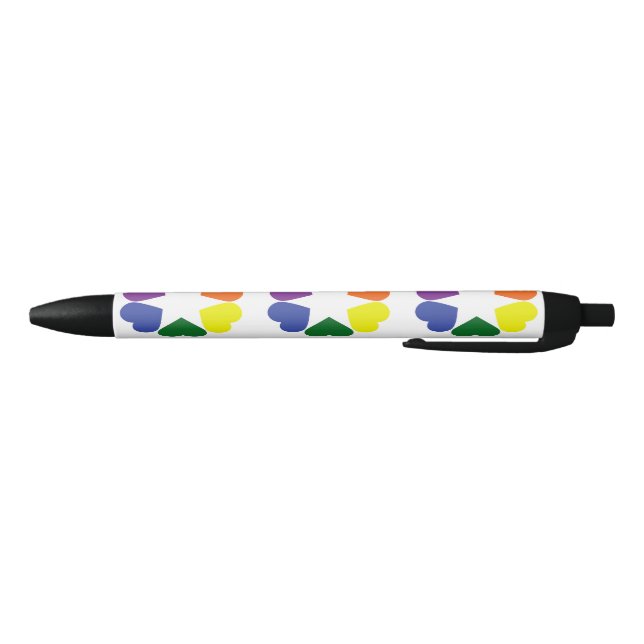 LGBT pride hearts Black Ink Pen (Bottom)