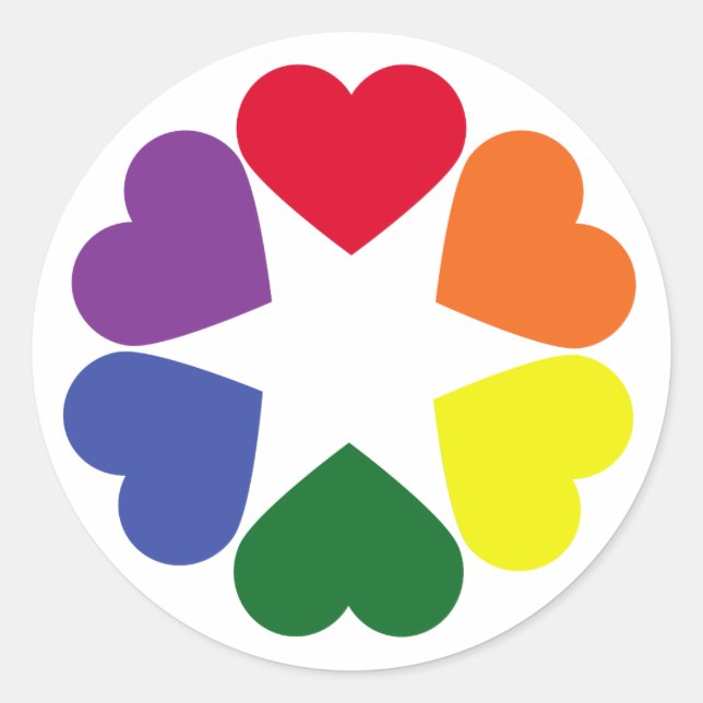 LGBT pride hearts Classic Round Sticker (Front)