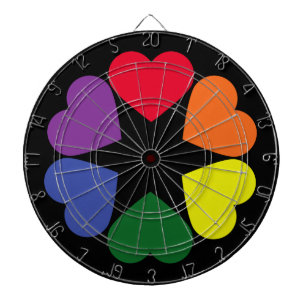 LGBT pride hearts Dartboard