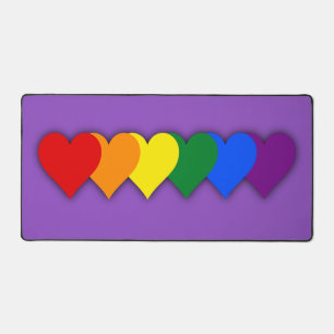 LGBT pride hearts  Desk Mat