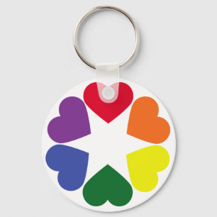 LGBT pride hearts Key Ring