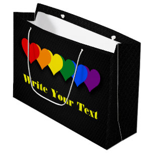 LGBT pride hearts  Large Gift Bag
