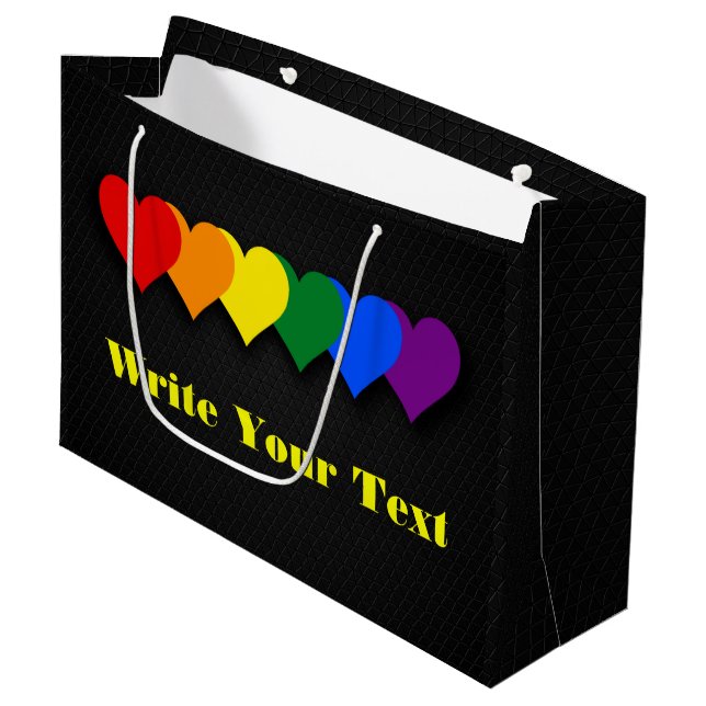LGBT pride hearts  Large Gift Bag (Front Angled)