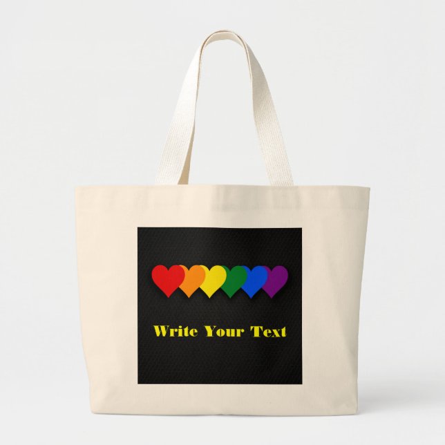 LGBT pride hearts  Large Tote Bag (Front)