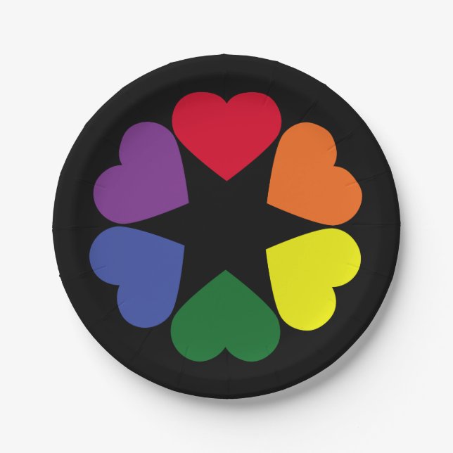 LGBT pride hearts Paper Plate (Front)