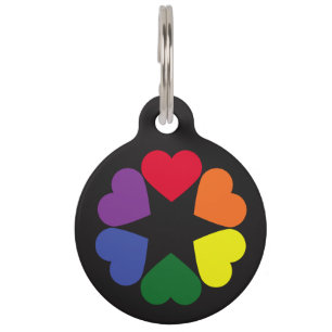 LGBT pride hearts Pet Tag
